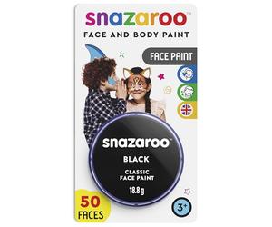 Snazaroo - Pittura Per Viso e Corpo, Trucchi da Viso per Travestimenti, per Bambini e Adulti, BLISTER 18ML, Colore Nero