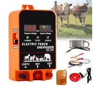SNBGRYE Alimentatore per Recinzione Elettrica, Regolatore di Impulsi Ad Alta Tensione da 4,7 Joule (0,2 Secondi), Uscita 12 KV, con Funzione di Allarme, per Bovini, Pecore, Cavalli, Maiali,5km