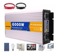 SNBGRYE Inverter A Onda Sinusoidale Pura (3000W - 8000 W), Inverter di Potenza da CC 12v/24v/48v/60v/72v A CA 110v/220v, Display LCD + Presa Universale, per Casa, Camper, Campeggio,6000W-24Vto110V