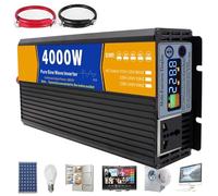 SNBGRYE Inverter A Onda Sinusoidale Pura (3000W - 8000 W), Inverter di Potenza da CC 12v/24v/48v/60v/72v A CA 110v/220v, Display LCD + Presa Universale, per Casa, Camper, Campeggio,4000W-48Vto110V