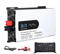 SNBGRYE Inverter A Onda Sinusoidale Pura (5000w-12000w), Convertitore di Tensione da 12v-72v A 110v/220v, con 2 Prese CA, Display LCD, per Camper, Campeggio, Casa,5000W-24Vto110V