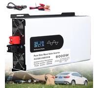 SNBGRYE Inverter di Potenza A Onda Sinusoidale Pura (5000w-12000w), Convertitore di Tensione da 12v 24v 48v 60v 72v CC A 110v 220v CA, con Display LCD + 2 Prese Universali,6000W-24Vto110V