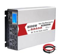 SNBGRYE Inverter di Potenza, Inverter A Onda Sinusoidale Pura da 4000-8000 W, con USB + 2 Prese Universali (110 V/220 V), Display, per Auto, Camper, Viaggi, Campeggio,8000W-24Vto220V