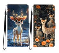 SNCLET Cervo Adorabile Custodia per Samsung Galaxy A15 Custodia Wallet Flip in Pelle PU con Supporto Chiusura Magnetica Slot Carte Tasca Laterale per Samsung Galaxy A15