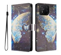 SNCLET Cover per Asus ROG Phone 8 Pro 5G Flip Custodia a Libro Pelle PU con Interno in TPU,Supporto Integrato,Cinturino da Polso,Cover Protettiva con Motivo Retrò,Ali Di Farfalla