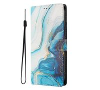 SNCLET Cover per Honor 200 Lite 5G Custodia a Portafoglio Pelle PU con Interno in Silicone,Supporto Integrato,Slot per Carte,Retrò Motivo Decorativo Protettiva Cover per Honor 200 Lite 5G,Onda Blu