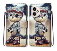 SNCLET Cover per Honor 400 5G Slim Cover Full Protezione Silicone Custodia Pelle PU Portafoglio con Slot per Schede Magnetica Wallet Custodia per Honor 400 5G,Gatto Dei Cartoni