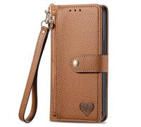 SNCLET Cover per Infinix Zero 30 5G Bumper Case,Motivo a Amore Cuore Pelle PU Portafoglio Porta Carte Chiusura Magnetica a Zip Cover Blocco RFID Antiurto Custodia per Infinix Zero 30 5G,Marrone
