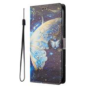 SNCLET Cover per OnePlus 13 Flip Custodia a Libro Pelle PU con Interno in TPU,Supporto Integrato,Cinturino da Polso,Cover Protettiva con Motivo Retrò per OnePlus 13,Ali Di Farfalla