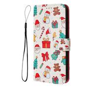 SNCLET Cover per Samsung Galaxy A42 5G Cover Pelle PU Christmas Style Bella Natale Custodia Portafoglio Wallet Case Slot per Schede Magnetica Custodia per Samsung A42 5G,Orsacchiotto di Natale