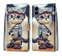 SNCLET Cover per Samsung Galaxy S25 Edge Slim Cover Full Protezione Silicone Custodia Pelle PU Portafoglio con Slot per Schede Magnetica Wallet Custodia per Samsung Galaxy S25 Edge,Gatto Dei Cartoni