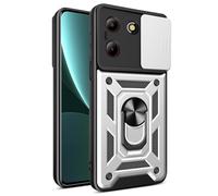 SNCLET Cover per ZTE Blade A54 Bumper Custodia con Protezione Fotocamera con 360°Anello Supporto Protettivo PC Rigido e TPU Bumper Antiurto AntiGraffio Case per ZTE Blade A54,D'argento