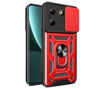 SNCLET Cover per ZTE Blade A54 Protettiva Case Armor Custodia con Protezione Fotocamera con 360°Anello Supporto Protettivo Custodia PC e TPU Antiurto AntiGraffio Case per ZTE Blade A54,Rosso