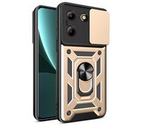 SNCLET Cover per ZTE Blade A54 Scorrevole Protezione Fotocamera Antiurto Silicone Armor Custodia con 360°Anello Supporto Protettivo PC e TPU AntiGraffio Custodia per ZTE Blade A54,Oro