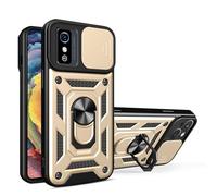 SNCLET Cover per ZTE Blade L9 Scorrevole Protezione Fotocamera Antiurto Silicone Armor Custodia con 360°Anello Supporto Protettivo PC e TPU AntiGraffio Custodia per ZTE Blade L9,Oro