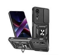 SNCLET Cover per ZTE nubia Neo 2,Armor Custodia con Protezione Fotocamera con 360°Anello Supporto Protettivo Hard PC Cover e Antiurto TPU Bumper Case AntiGraffio Custodia per ZTE nubia Neo 2,Nero