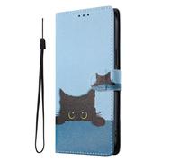 SNCLET Cover Telefono per OnePlus Nord N300 Custodia a Libro Pelle PU con Interno in TPU,Supporto Integrato,Slot per Carte,Motivo Decorativo Phone Cover per OnePlus Nord N300,Grazioso Gatto Nero