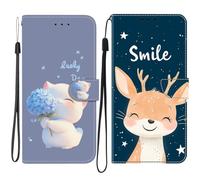 SNCLET Gatto e Cervo Custodia per Samsung Galaxy A15 Custodia Wallet Flip in Pelle PU con Supporto Chiusura Magnetica Slot Carte Tasca Laterale per Samsung Galaxy A15
