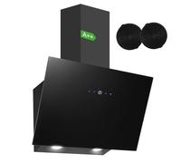 SNDOAS Cappa Aspirante 60 cm, Classe A++, 550 m³/h Cappa Cucina, con Filtro Carbone, Display Touch Screen, Funzione di Spegnimento Ritardo, LED, Nero