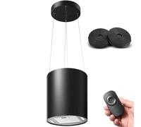 SNDOAS Cappa Sospesa, 700 m³/h Cappa Aspirante a Isola con Filtro Carbone, Telecomando, 35cm Cappa Cucina a Ricircolo d'aria a 3 Livelli, LED
