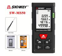 SNDWAY Laser, Misuratore di Distanza Digitale, Professionale e ad Precisione, con Auto-Calibrazione, Funzione di Archiviazione , Retroilluminazione LCD, Mini Laser, Misurazione MAX/MIN