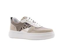 Sneackers Donna NeroGiardini I205373D in Camoscio Beige Modello Casual. Una Calzatura Comoda Adatta per Tutte Le Occasioni. Autunno-Inverno 2022. EU 36