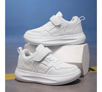Sneaker casual da giovani monocromatiche, con suole spesse ammortizzanti, tomaia in rete traspirante, morbide e confortevoli, essenziali per la stagione scolastica, adatte per l'uso quotidiano e attiv