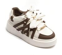 Sneaker casual versatile alla moda con suola spessa Caratteristiche:Piatti cestiniLacci decorativi avec nœudSposa regolabile sur le dessusSemelle plateforme épaisseLo stile si adatta alle diverse occa