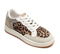 Sneaker casual versatile e alla moda con stampa leopardata e patchwork Matériaux premium: Fabriquées sintetizza la qualità dell'haute qualité e della pelle scamosciata douce che si riversano nell'effe