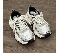 Sneaker chunky e lusinghiere per donna, colore bianco, con suola spessa e retrò, bassa, nuovi arrivi autunno 2025, con altezza aumentata CN35,CN36,CN37,CN38,CN39,CN40Poliuretano