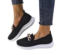 Sneaker da donna alla moda, aperte, scarpe sportive da donna, slip on loafers, traspiranti, comode, singole, per il tempo libero, suola morbida, ballerine, scarpe da ginnastica a piedi nudi, Nero , 36