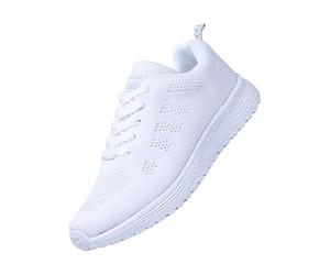 Sneaker da donna, colore bianco, scarpe da corsa, traspiranti, leggere, comode, antiscivolo, per il tempo libero, per allenamento, scarpe sportive eleganti e belle, per il cross-training, bianco, 35