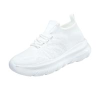 Sneaker da donna, con imbottitura d'aria, traspiranti, da corsa, per attività all'aria aperta, leggere, comode, scarpe da corsa, per il tempo libero e la vita quotidiana, bianco, 38 EU