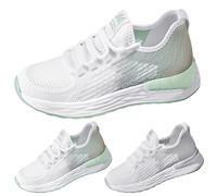 Sneaker da donna con lacci, alla moda, da donna, per attività all'aperto, in rete, traspiranti, leggere, comode, da jogging, da corsa, da corsa, Z verde2, 36 EU