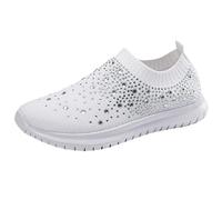 Sneaker da donna, confortevole, piede largo, scarpa comfort ortopedica, bianco, 37 EU