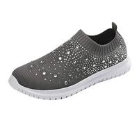 Sneaker da donna, confortevole, piede largo, scarpa comfort ortopedica, grigio, 43 EU