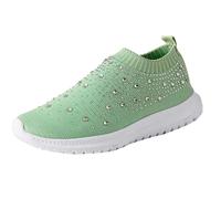 Sneaker da donna, confortevole, piede largo, scarpa comfort ortopedica, verde, 39 EU