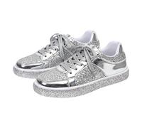 Sneaker da donna estive glitterate, scarpe basse con strass, scarpe basse | Scarpe da passeggio con paillettes, in pelle PU, larghezza H, per il tempo libero, concerto, design moderno