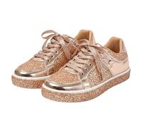 Sneaker da donna estive glitterate, scarpe basse con strass, scarpe basse | Scarpe da passeggio con paillettes, in pelle PU, larghezza H, per il tempo libero, concerto, design moderno