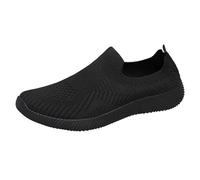 Sneaker da donna Flying Weaving Mesh traspirante e da uomo Round Head Low Top Soft Bottom Traspirante Scarpe da ginnastica da donna, Nero , 40.5 EU