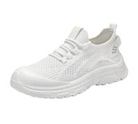 Sneaker da donna in esecuzione - Basket Escursionismo da donna, suola spessa, suola morbida, scarpa ammortizzante, tinta unita, scarpe fitness, sneaker traspirante, bianco, 41 EU