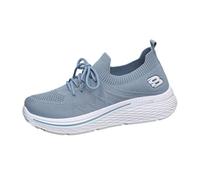 Sneaker da donna in rete, casual, comode, eleganti, scarpe sportive antiscivolo, comode, traspiranti, per il tempo libero, con plantare morbido, suola spessa e alla moda, Blu, 40 EU Larga
