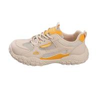 Sneaker da donna in rete, leggere, per il tempo libero, traspiranti, comode, sportive, per il fitness, per il jogging, per l'escursionismo, giallo., 36 EU