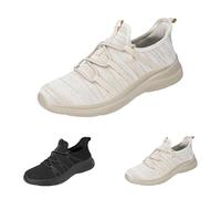 Sneaker da donna in rete, leggere, traspiranti, comode, resistenti all'usura, scarpe da corsa, sportive, con lacci, per fitness, allenamento mattutino, scarpe estive, beige., 42 EU