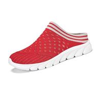 Sneaker da donna, leggere, traspiranti, basse, slip-on, suola flessibile, antiscivolo, minimalista, tessuto a rete, suola strutturata, scarpe da corsa per il fitness, Stile R05 rosso, 39.5 EU