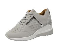 Sneaker da donna per autunno, scarpe da ginnastica elastiche, traspiranti, leggere, da jogging, con lacci, alla moda, per il tempo libero, per attività all'aperto, per il fitness, Cenere chiaro, 36 EU