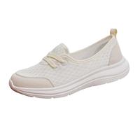 Sneaker da donna per diabetici, maglia estiva, leggere, scarpe da corsa, scarpe da ginnastica antiscivolo, suola in gomma, traspiranti, per il tempo libero, bianco, 40 EU