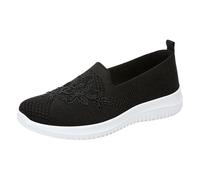 Sneaker da donna per le stagioni, punta rotonda, apertura profonda, scarpe con lacci, sneakers casual, scarpe a rete traspiranti, scarpe basse per fitness, trekking, jogging, running, walking, Nero