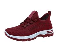 Sneaker da donna rosso - Scarpe sportive da donna nere scarpe da ginnastica ortopediche basse per il tempo libero e la vita quotidiana, scarpe da tennis comode da ginnastica ammortizzate traspiranti e