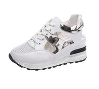 Sneaker da donna, scarpe da corsa da donna, per la primavera e l'estate, con lacci, con suola spessa, suola morbida, da jogging, per il tempo libero, da donna, Nero , 36 EU
